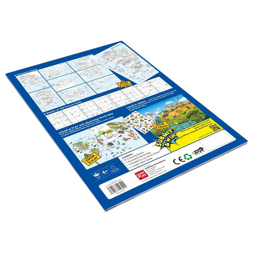 Unik Play - 3 in 1 Giant Coloring Book | Educational Game, Easy to Learn coloring | Boys & Girls Age 6+