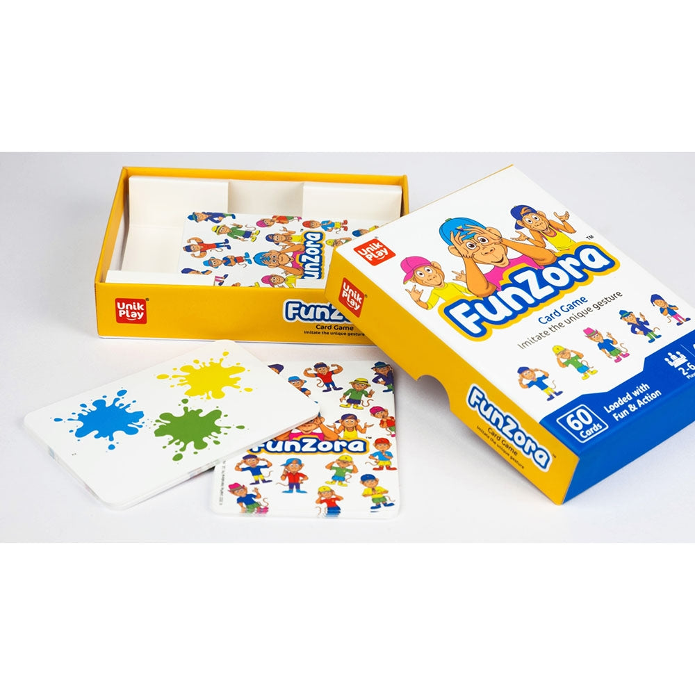 Unik Play - Funzora Card Game | Easy to Learn, Playing Card Games, Fun Family Brain Games Birthday | Boys & Girls Age 6+