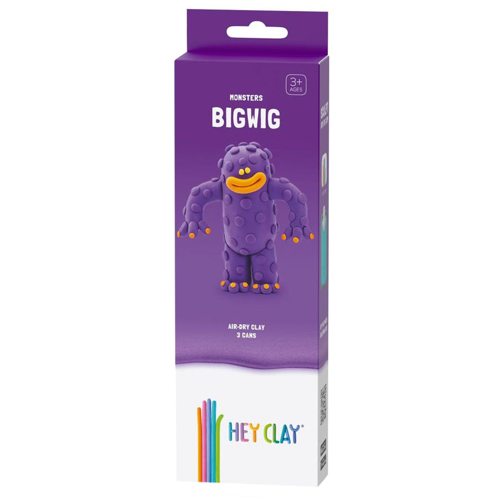 HEY CLAY – DIY Bigwig Plastic Creative Modelling Air-Dry Clay For Kids 3 Cans