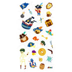 Avenir Tattoo Sticker - Pirate | 52pc Set of Temporary Tattoos - High-Quality Water-Based Ink - Safe and Easy to Apply and Remove - Lasts 3-5 Days for Kids 3+