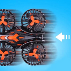 D-Power - Friction-Powered Fly Car with Rotating Propellers – Black | Fun, Battery-Free Toy for Kids | Age 3+