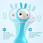 Alilo – Smarty Shake & Tell Rattle, R1 - Smarty Blue | Music, Stories, & Color Learning for Babies | Hi-Fi Sound, Light-Up Ears, USB Charging | 0+
