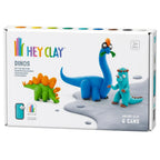 HEY CLAY -DIY Dinos: Stegosaurus, Pachycephalosaurus, Brachiosaurus Plastic Creative Modelling Air-Dry Clay For Kids 6 Cans