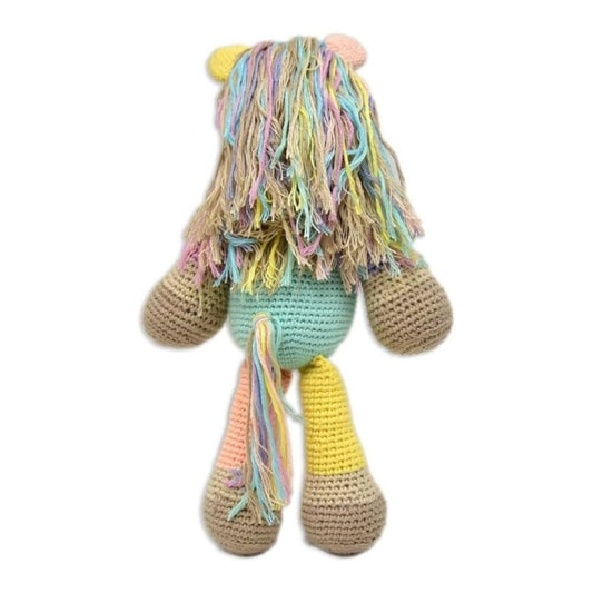 Happy Threads Handmade Crocheted Cute Handmade ATLAS Pony (13 inch) – Multicolour  | Crochet Toys | Child Safe | for Babies 6 Months & Above | Dolls for Boys/Girls| For Birthday Gift | Decorative Items for Room