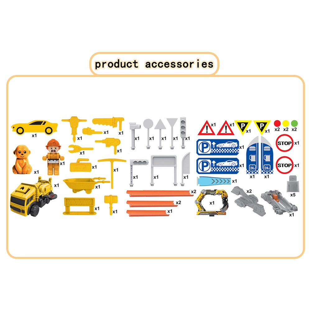 D-POWER – Ejection Track Set & Colour Changing Car | DIY Free Build Track, 360 Loop Launcher, Launch Pad | 62pc Set, Kids Age 3+