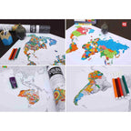 Unik Play - Colouring World Map Geography | Adult Colouring Wall Poster, Party Activity Home, Décor Painting Gifts