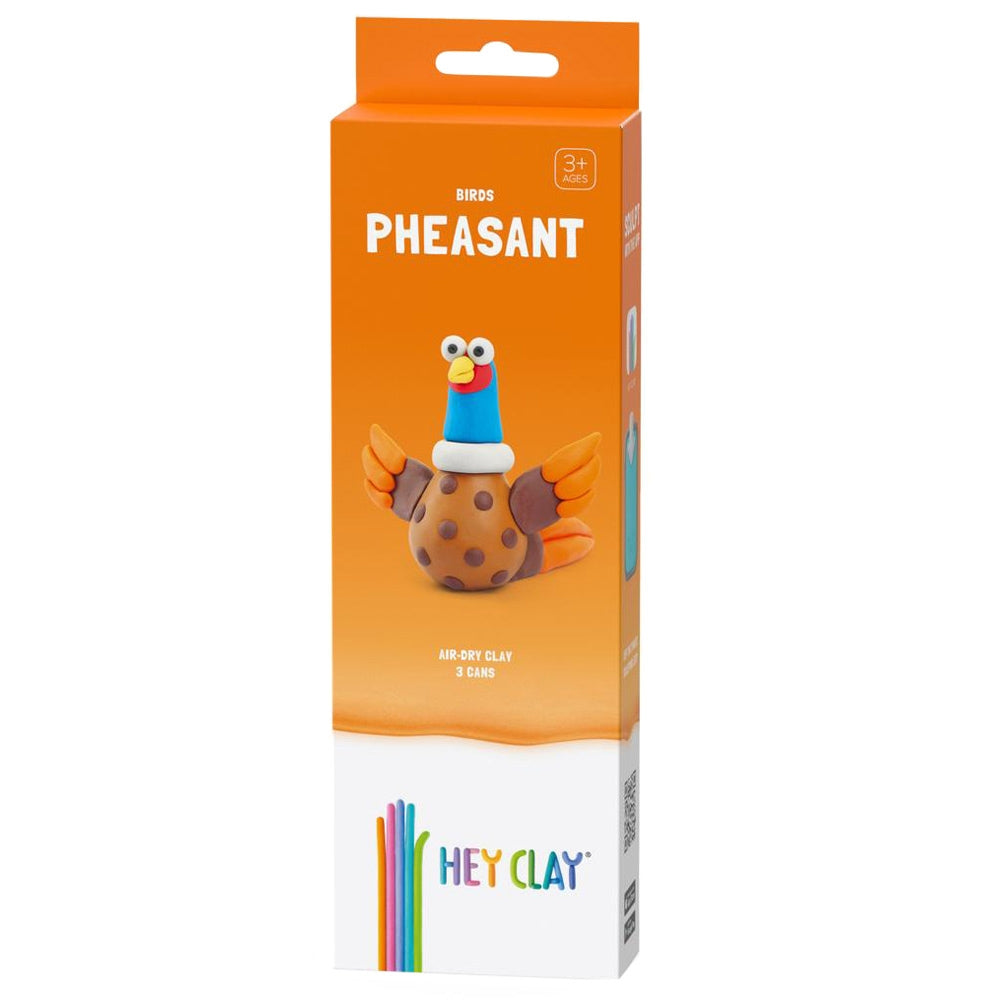 HEY CLAY – DIY Pheasant Plastic Creative Modelling Air-Dry Clay For Kids 3 Cans
