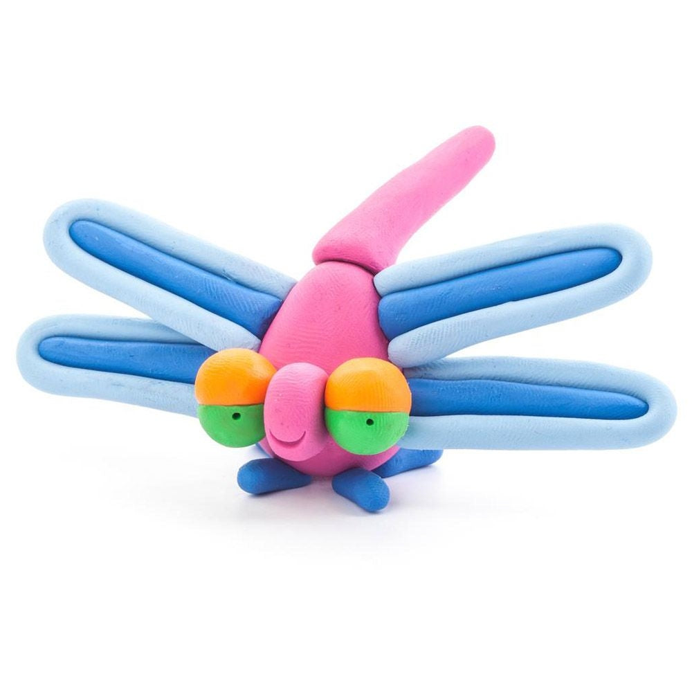 HEY CLAY -DIY Bugs: Snail, Dragonfly, Ladybird Plastic Creative Modelling Air-Dry Clay For Kids 6 Cans
