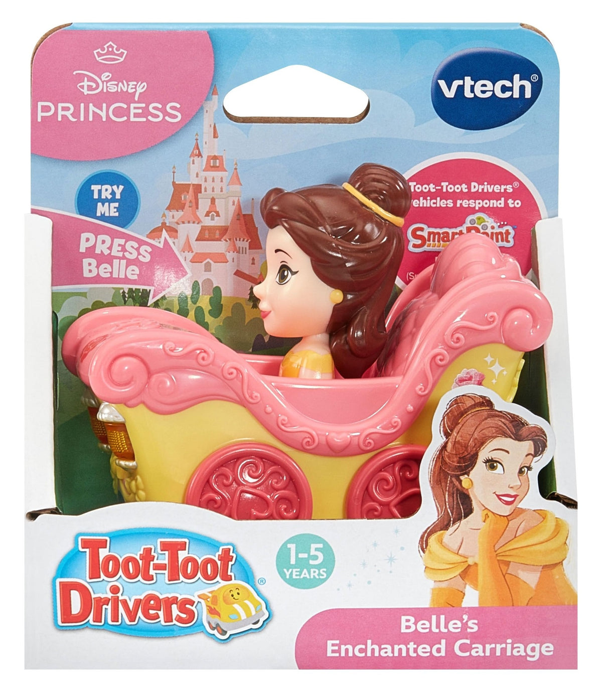 Vtech - Toot-Toot Drivers Belle's Enchanted Carriage, Disney Princess - Multicolour | Pretend Play Vehicle with Lights, Phrases and Songs, Interactive Toddler Toy  | ideal for ages 12 Months, 2, 3, 4+