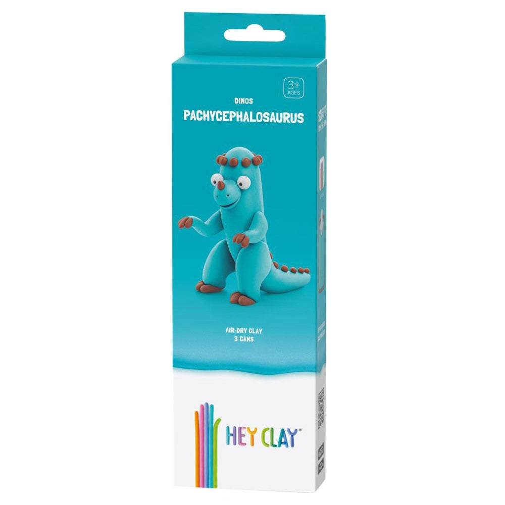 HEY CLAY – DIY Pachycephalosaurus Plastic Creative Modelling Air-Dry Clay For Kids 3 Cans