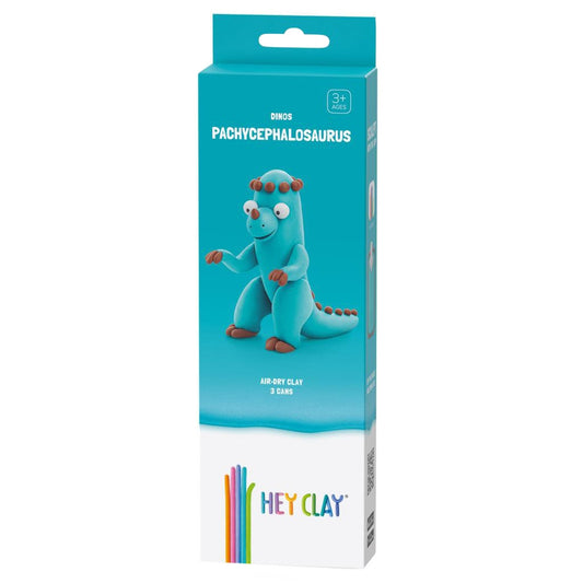 HEY CLAY – DIY Pachycephalosaurus Plastic Creative Modelling Air-Dry Clay For Kids 3 Cans
