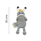 Happy Threads Handmade Crocheted Ziggy the Zebra (12 inches) – Multicolour | Crochet Toys | Child Safe | for Babies 6 Months & Above | Dolls for Boys/Girls| For Birthday Gift | Decorative Items for Room