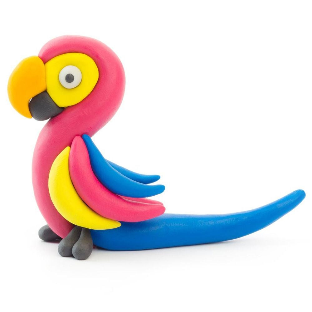 HEY CLAY -DIY  Birds: Pheasant, Ara Parrot, Dove Plastic Creative Modelling Air-Dry Clay For Kids 6 Cans