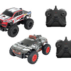 D-power - 1:24 Scale Twin RC Car Set – AUDI RS Q e-tron Dakar Rally & TOYOTA HILUX AXCR | 2.4GHz Remote Control Off-Road Truck Set with Batteries Included | For Kids Ages 6+