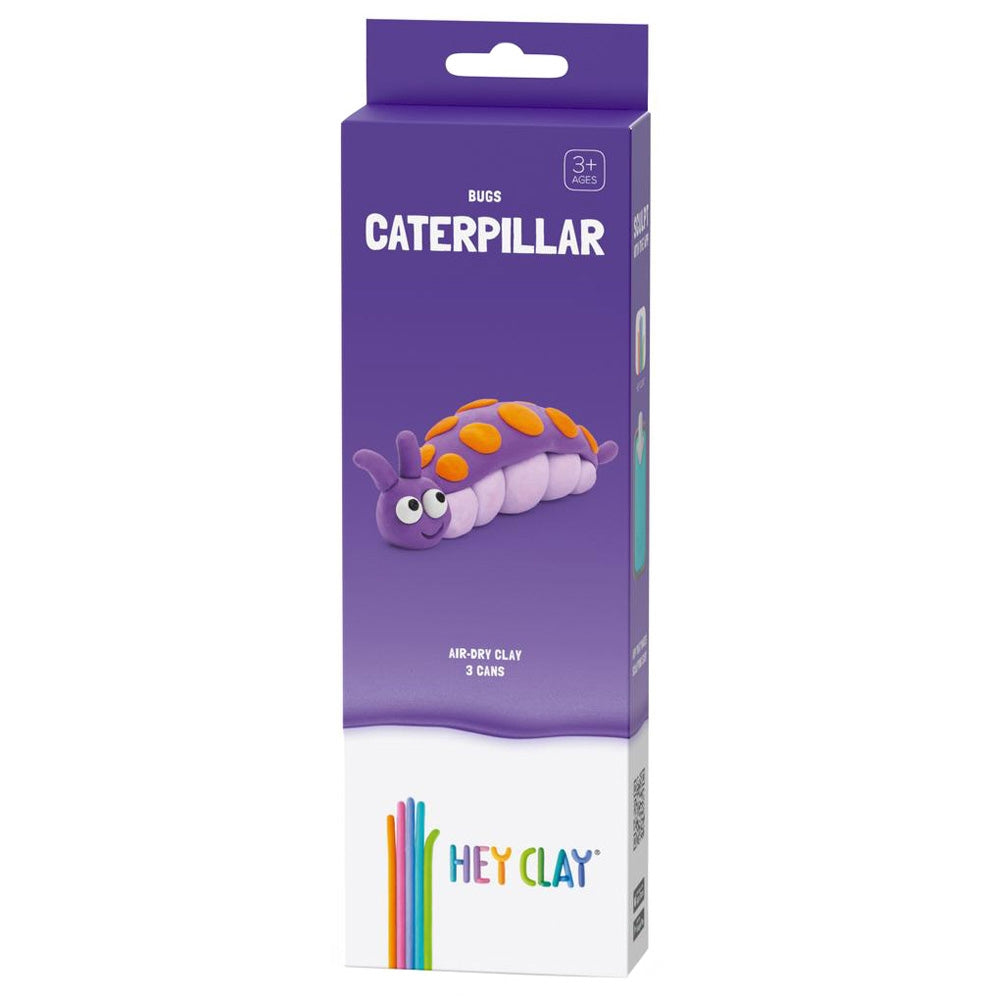 HEY CLAY – DIY Caterpillar Plastic Creative Modelling Air-Dry Clay For Kids 3 Cans