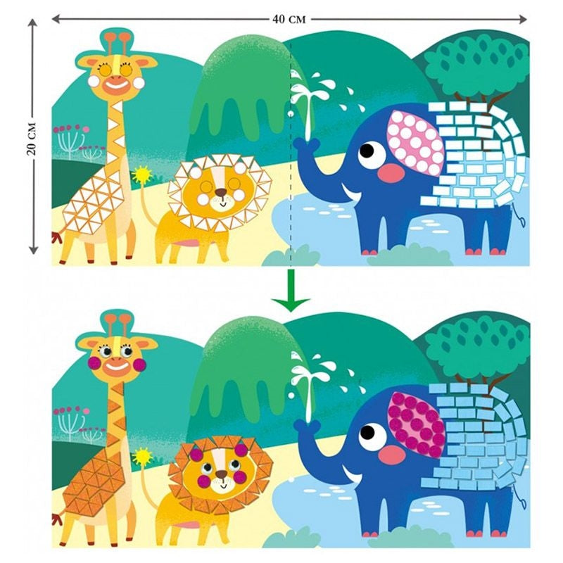 Avenir Create My First Story Book - Wild Animals | Mosaic Junior Kit: Fun DIY Activity for Kids - Improve Coordination and Perception of Colors | Ideal gift for Kids 3+