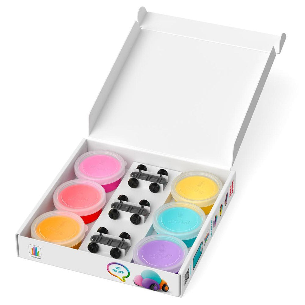 HEY CLAY - Happy Cars set Air-Dry Clay 6 Cans