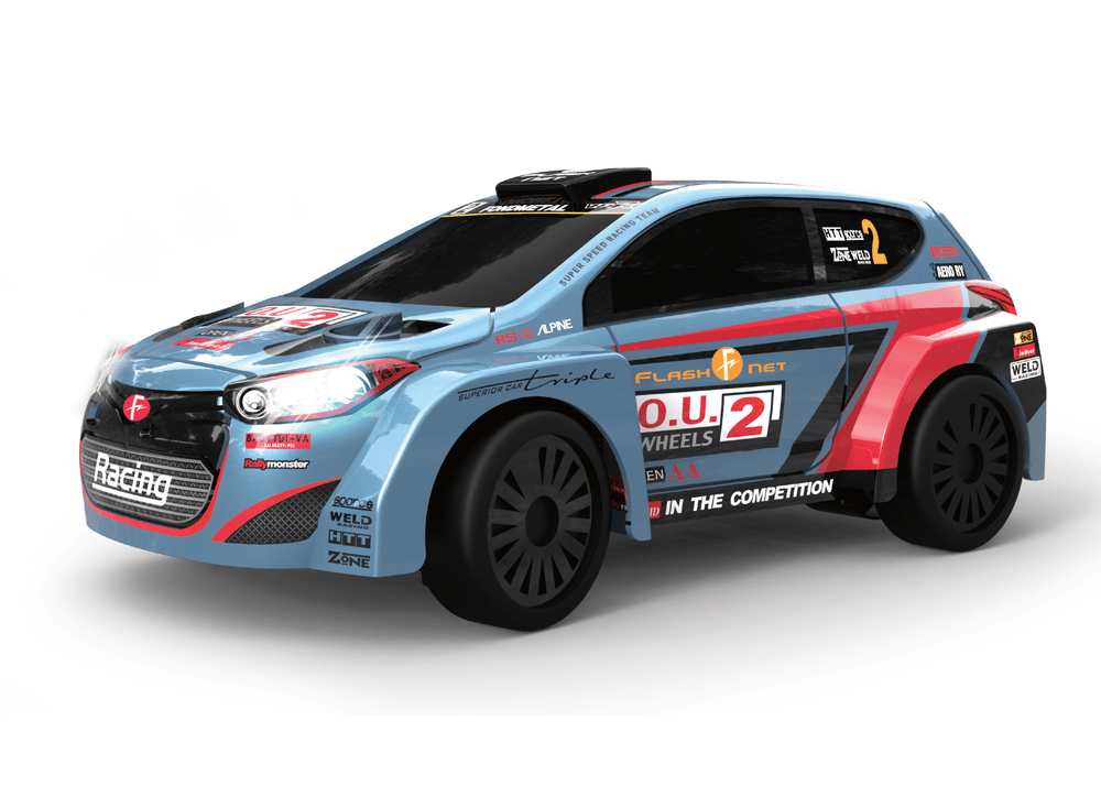 D Power – Rally Monster (Twin Pack) | RTR, 2 Radio Remote Control Car for Kids | 1:26 Scale, Dual Frequency Radio Channel, All Way Movement RC Car | White / Green Asst.