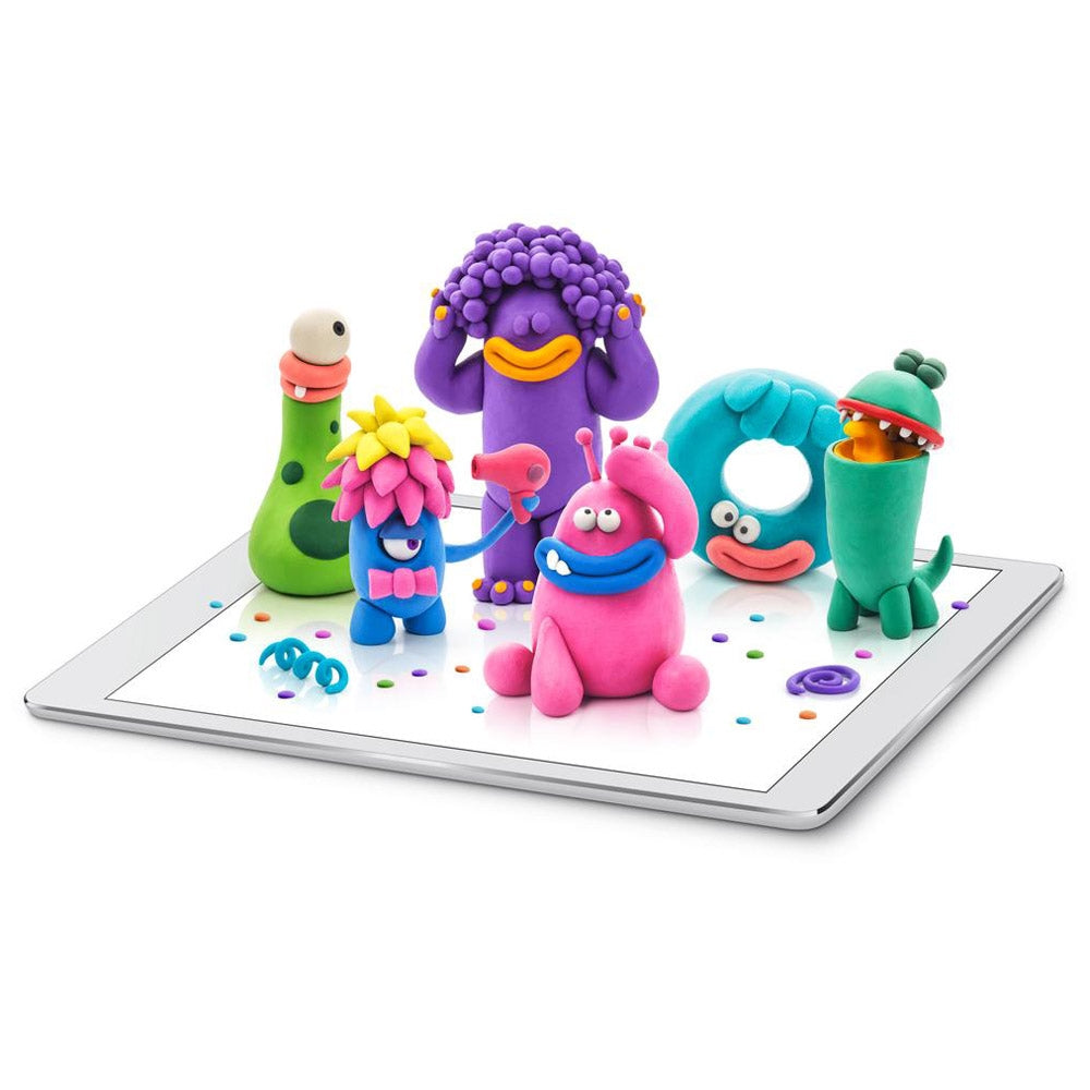 HEY CLAY - Monsters Set-Colourful Modeling Kids-Air Dry Clay Kit 15 cans and Sculpting Tools with Fun Interactive Instructions App, Multicoloured