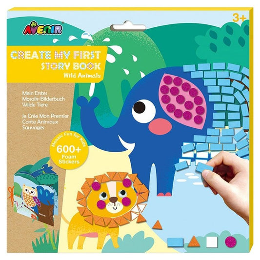 Avenir Create My First Story Book - Wild Animals | Mosaic Junior Kit: Fun DIY Activity for Kids - Improve Coordination and Perception of Colors | Ideal gift for Kids 3+