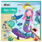 Avenir Stick 'N Play Series - Polar & Sea Animals | 200+ Reusable Stickers for Endless Fun! Create Play Scenes with 8 Illustrated Theme Cards, Make Your Own Animal Figures | For Kids 3+