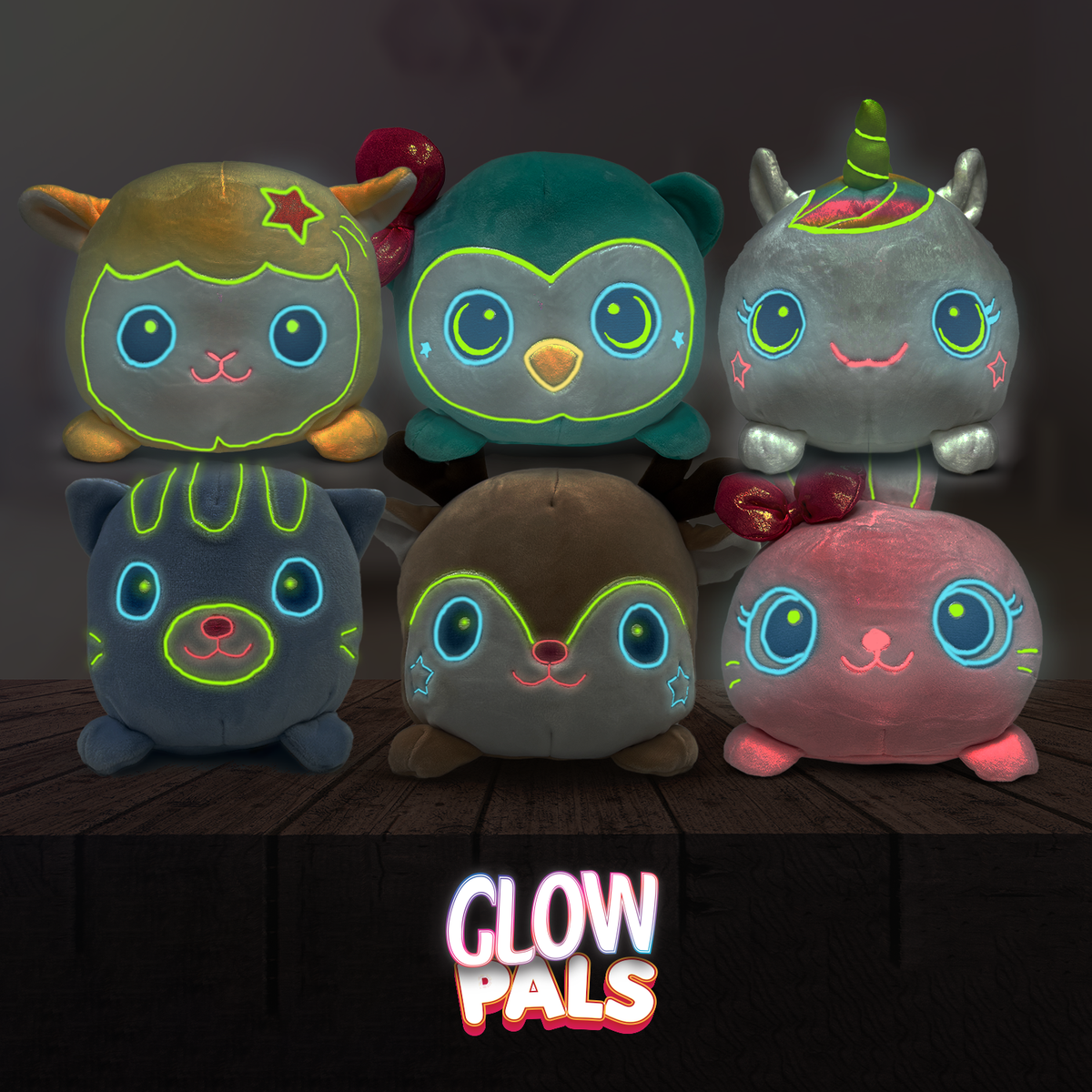 PMS - Glow-in-the-Dark Bedtime Buddies Soft Plush Toy 4-inch - Assorted 1pc | For comforting nighttime, plush toys are designed to provide both a soft, cuddly friend and a gentle Suitable for 0+ up