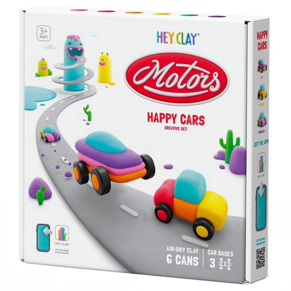 HEY CLAY - Happy Cars set Air-Dry Clay 6 Cans