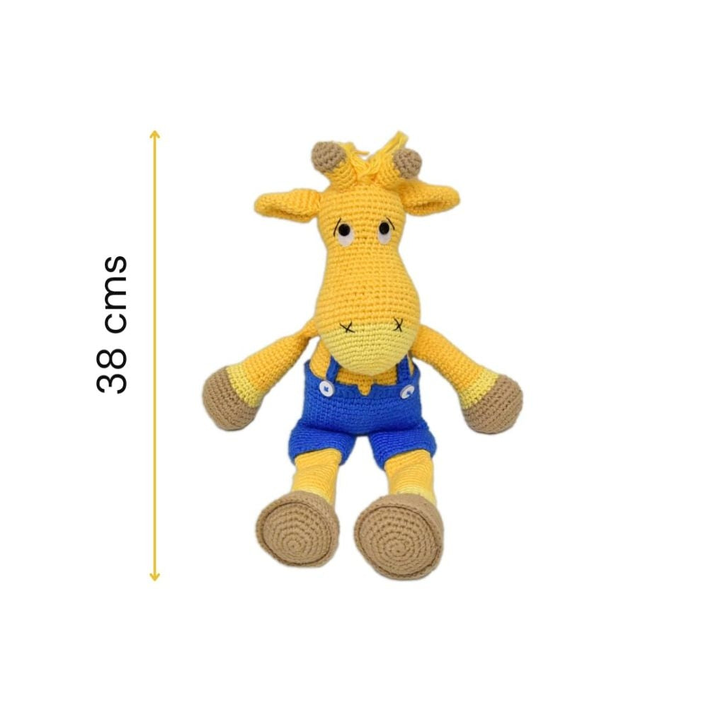 Happy Threads Handmade Crocheted AlexGiraffe (15 inches) – Multicolour | Crochet Toys | Child Safe | for Babies 6 Months & Above | Dolls for Boys/Girls| For Birthday Gift | Decorative Items for Room
