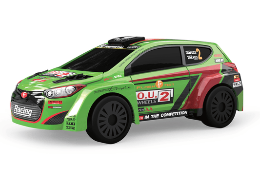 D Power – Rally Monster (Twin Pack) | RTR, 2 Radio Remote Control Car for Kids | 1:26 Scale, Dual Frequency Radio Channel, All Way Movement RC Car | White / Green Asst.