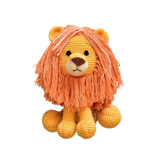 Happy Threads Handmade Crocheted Cute Handmade Asad the Lion (10 inch) – Orange | Crochet Toys | Child Safe | for Babies 6 Months & Above | Dolls for Boys/Girls| For Birthday Gift | Decorative Items for Room