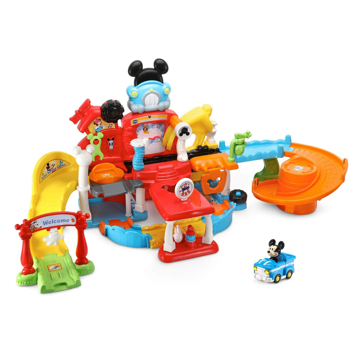 Toot Toot Drivers - Mickey Repair Shop Set -  Multicolour | It’s time for a tune-up at the Go! Go! Smart Wheels | Ideal for ages 1-5 +