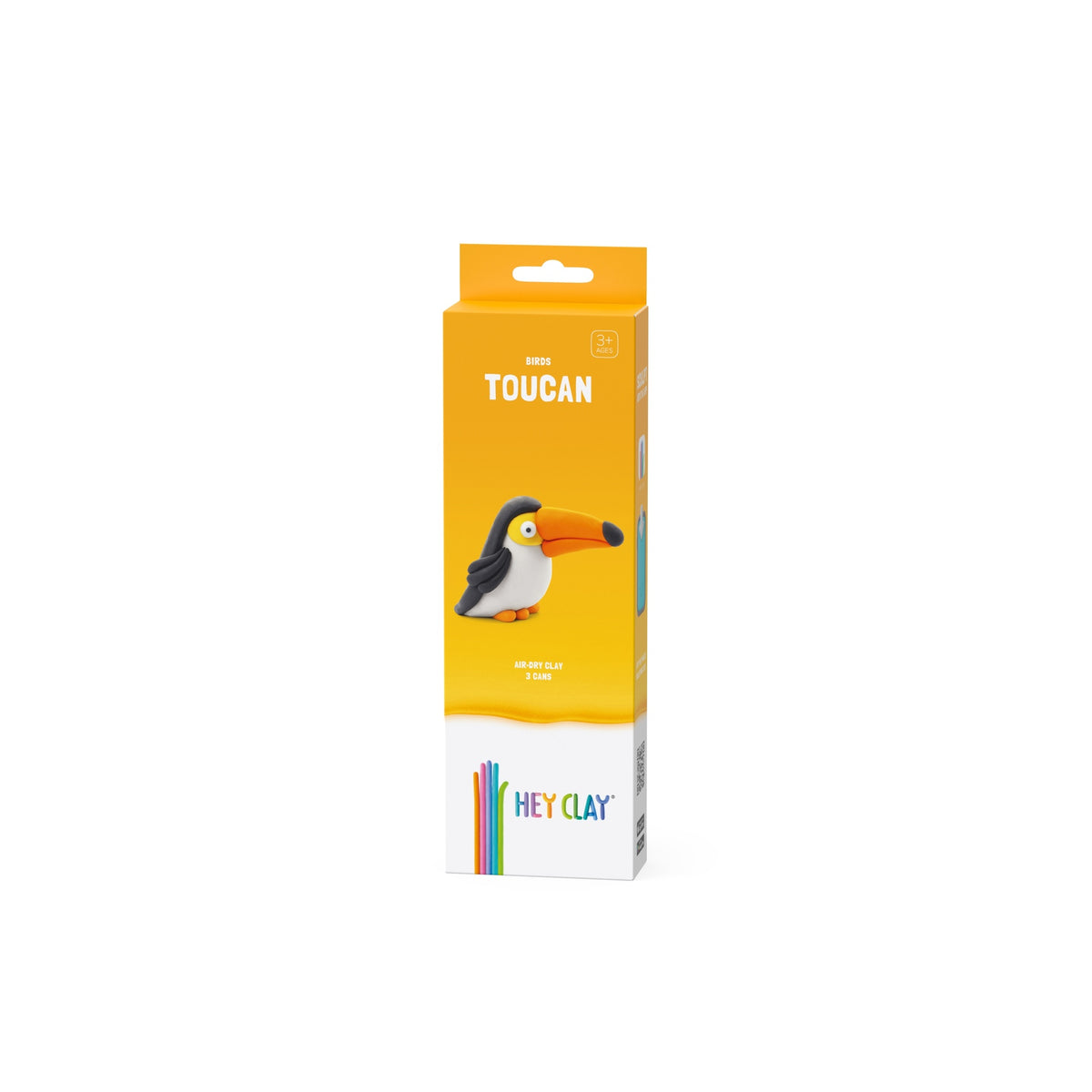 HEY CLAY – DIY Toucan Plastic Creative Modelling Air-Dry Clay For Kids 3 Cans