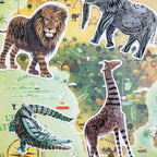 Avenir - Natural Creation Scratch Safari Animals Stickers – Lion, Elephant, Giraffe, Crocodile | Creative Scratch Art Sticker Kit for Kids | Educational Animal Fun
