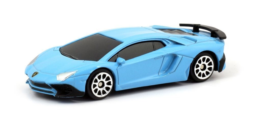 D-Power 1:64 Diecast Lamborghini Aventador LP 750-4 Superveloce – Licensed Collectible Model Car (Assorted Colors Blue / Red, 1 Piece) | Metal Body, Free-Rolling Wheels