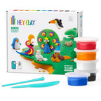 HEY CLAY - Birds Set-Colourful Modeling Kids-Air Dry Clay Kit 15 cans and Sculpting Tools with Fun Interactive Instructions App, Multicoloured