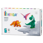 HEY CLAY -DIY Dinos: Pterodactylus, Triceratops, Tyrannosaurus Plastic Creative Modelling Air-Dry Clay For Kids 6 Cans