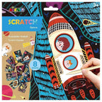Avenir Scratch Art Kit – Space | Unleash Creativity with Vibrant Drawings! 4 Themed Scratch Boards and Scratch Tool | Watch Brilliant Colors Unfold, Engaging Activity for Young Artists 3+