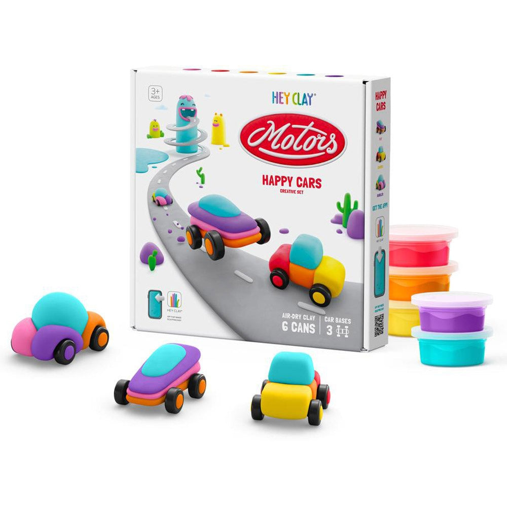 HEY CLAY - Happy Cars set Air-Dry Clay 6 Cans