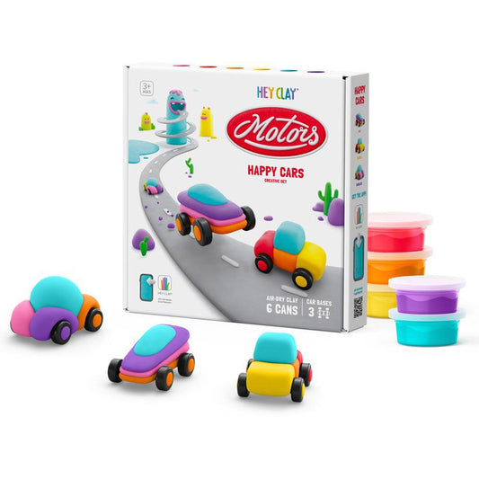 HEY CLAY - Happy Cars set Air-Dry Clay 6 Cans