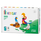 HEY CLAY -DIY  Birds: Pheasant, Ara Parrot, Dove Plastic Creative Modelling Air-Dry Clay For Kids 6 Cans