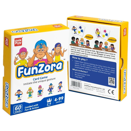 Unik Play - Funzora Card Game | Easy to Learn, Playing Card Games, Fun Family Brain Games Birthday | Boys & Girls Age 6+