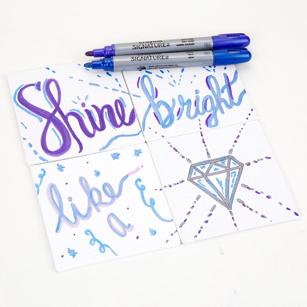 Crayola Signature Metallic Outline Paint Markers, 6 Count