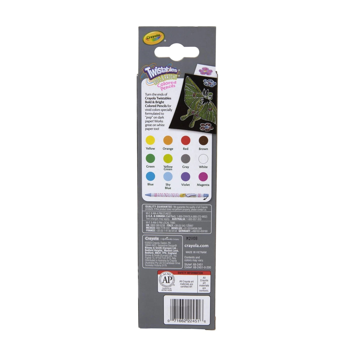 Crayola - Erasable Twistables Colored Pencils | Bold & Bright - 12pcs