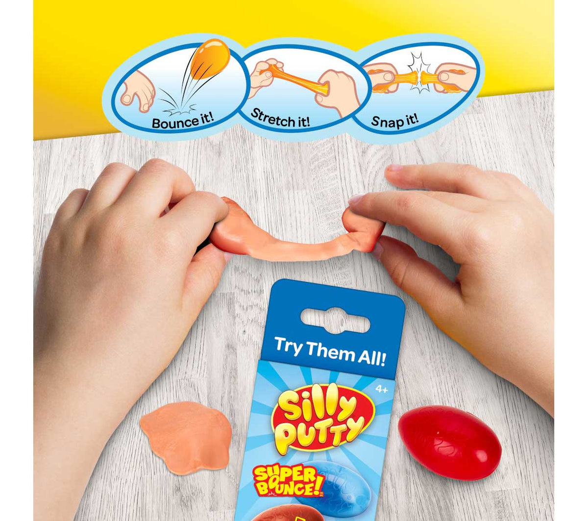 Crayola Silly Putty Specialty Pack – 4 Count | Superbounce, Lava, Superbright & Metallic Eggs | Classic Stretchy Toy for Kids & Adults, Sensory Fidget Fun, Safe & Nontoxic