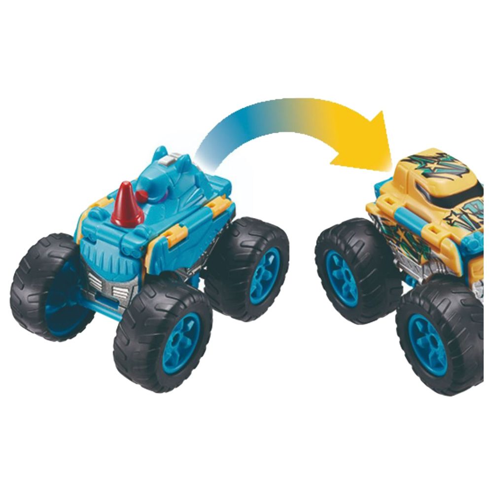 D-Power - PullBack Dino Stunt Truck, Orange| No Batteries Needed, Fun for All Ages | 3+