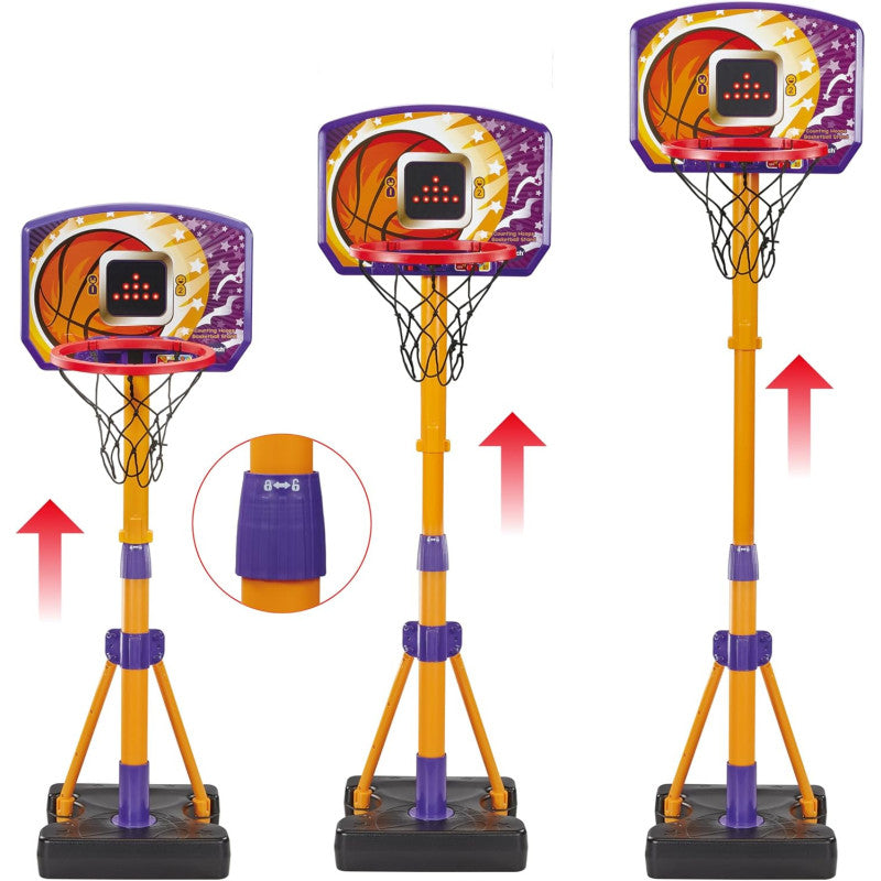 Vtech -Interactive Kids Basketball Hoop with Electronic Scoreboard | Height Adjustable Stand, LED Backboard & 3 Built-In Games | Preschool Basketball Toy for Ages 3–6 Years
