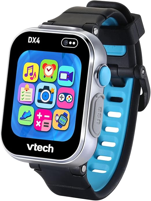 VTech KidiZoom Smartwatch DX4 Black - Camera & Games, Video Recorder, Voice Changer