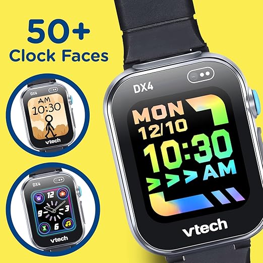 VTech KidiZoom Smartwatch DX4 Black - Camera & Games, Video Recorder, Voice Changer