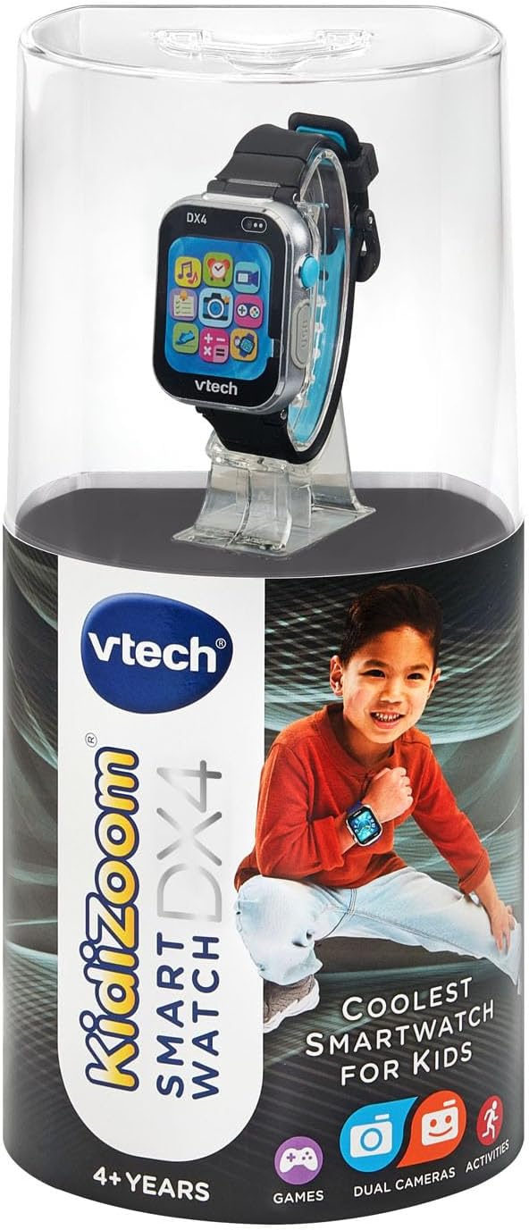 VTech KidiZoom Smartwatch DX4 Black - Camera & Games, Video Recorder, Voice Changer