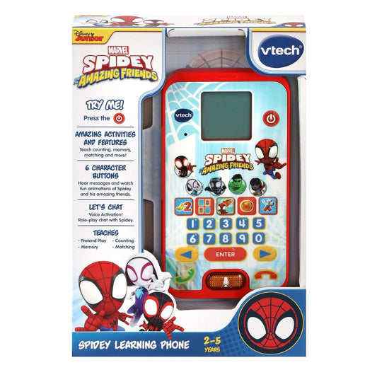 Vtech -  Spidey and His Super Friends - Learning Phone (Multicolor) | With the Original Voice of Spidey and Exciting Educational Games | For Children Aged 3-6 Years +
